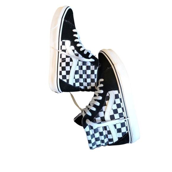 Nwot Vans Off The Wall Sk8Hi High Top Black Checkerboard Unisex Sneaker 7.5 9 - Picture 6 of 11